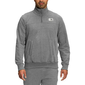 ノースフェイス メンズ パーカー・スウェットシャツ アウター The North Face Men's Heritage Patch 1/4 Zip Pullover Tnf Medium Grey Heather