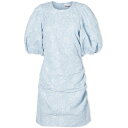 Kj[ fB[X s[X gbvX GANNI Puff Sleeve Mini Dress Blue