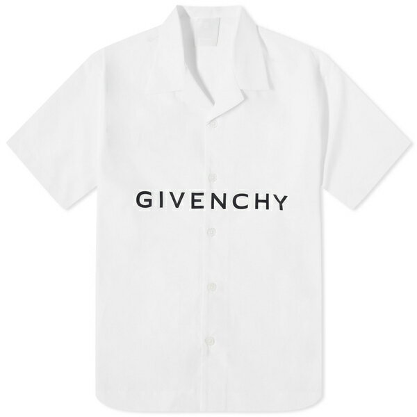 ジバンシー メンズ シャツ トップス Givenchy Logo Hawaiian Shirt White