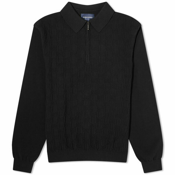 fBXCYlo[Ubg Y |Vc gbvX thisisneverthat Cable Knit Zip Polo Black