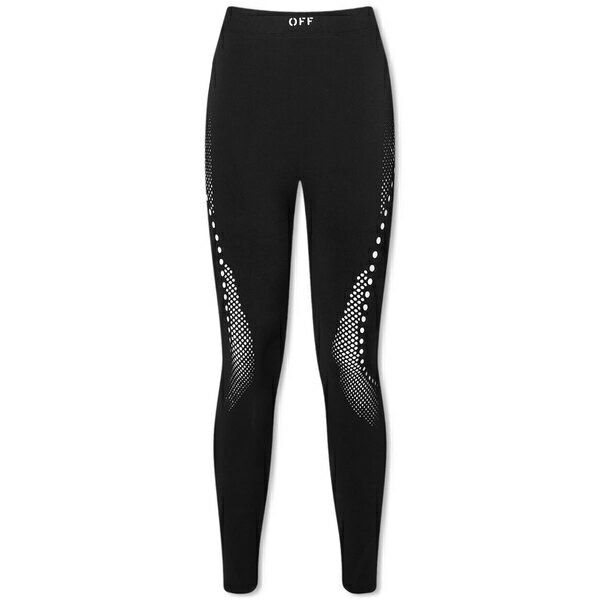 オフホワイト レディース レギンス ボトムス Off-White Seamless Mesh Leggings Black