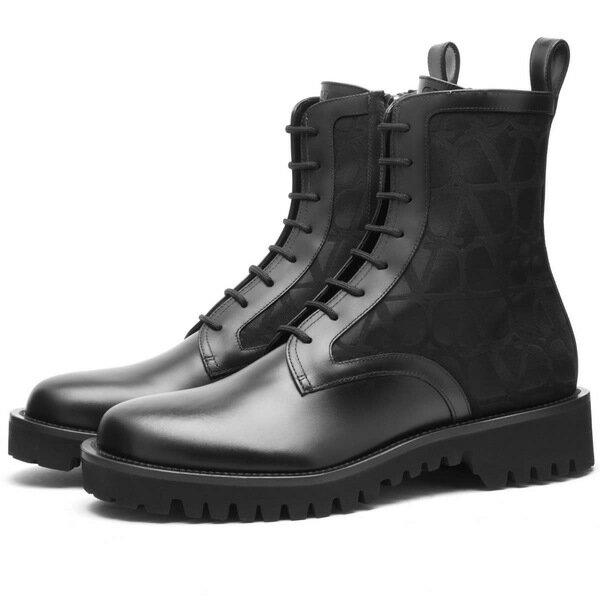 ヴァレンティノ メンズ ブーツ シューズ Valentino Icon Combat Boot Black