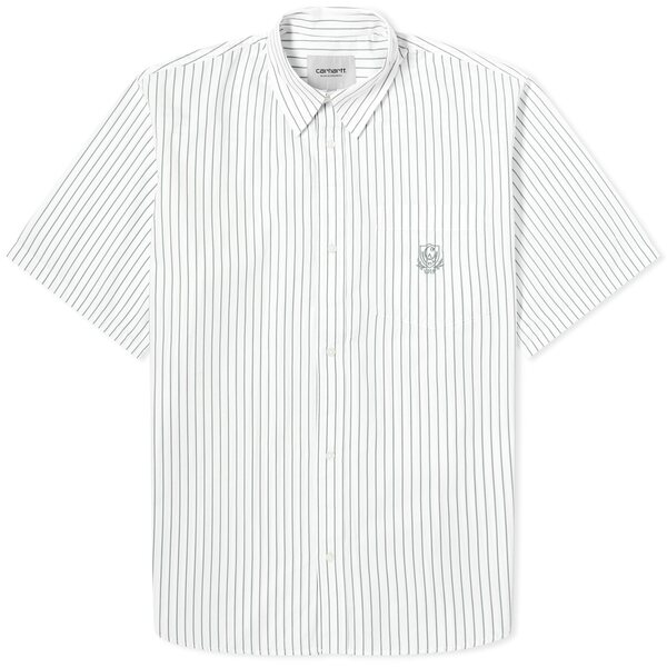 ϡ   ȥåץ Carhartt WIP Linus Short Sleeve Stripe Shirt White