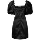 Kj[ fB[X s[X gbvX GANNI Double Satin Mini Dress Black