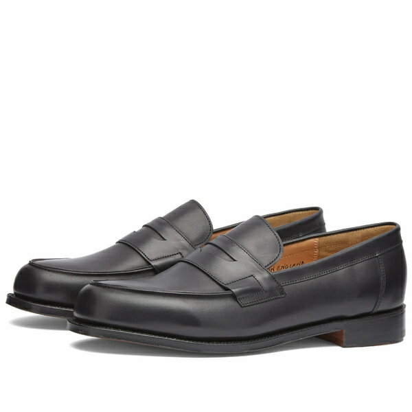 グレンソン メンズ スリッポン・ローファー シューズ Grenson Epsom Penny Loafer Black