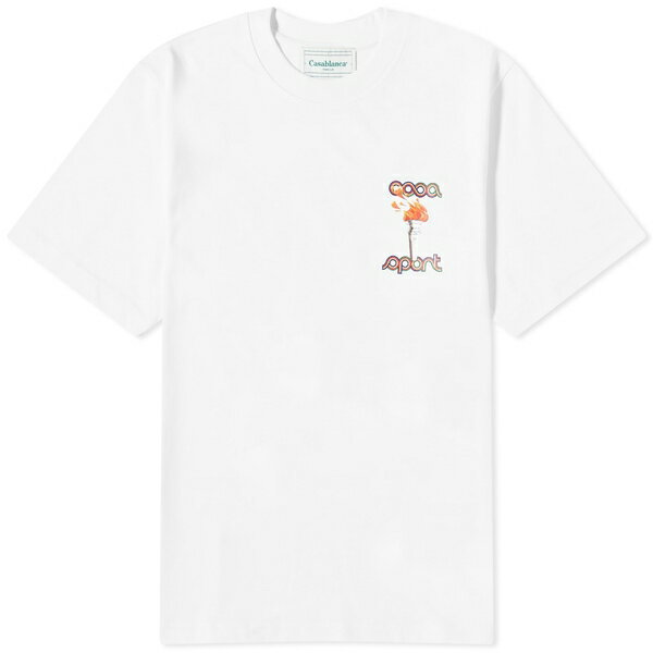 楽天astyカサブランカ メンズ Tシャツ トップス Casablanca La Flamme du Sport T-Shirt White