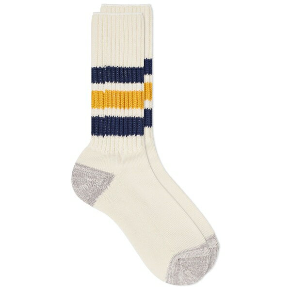 gg Y C A_[EFA RoToTo Coarse Ribbed Old School Crew Socks Blue