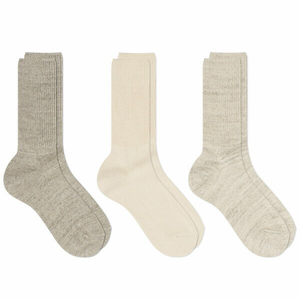 gg Y C A_[EFA RoToTo Organic Daily Ribbed Crew Sock - 3 Pack Neutrals