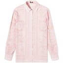 ヴェルサーチ レディース シャツ トップス Versace Printed Silk Shirt Pink