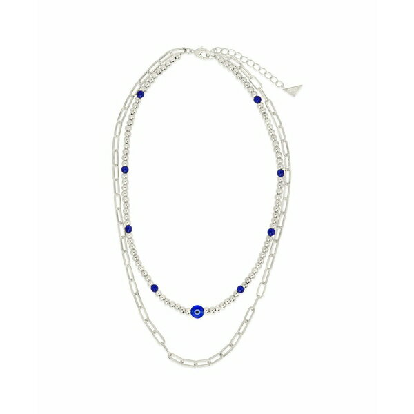 X^[OtH[Go[ fB[X lbNXE`[J[Ey_ggbv ANZT[ Gold-Tone or Silver-Tone Blue Beaded Sibyl Layered Necklace Silver