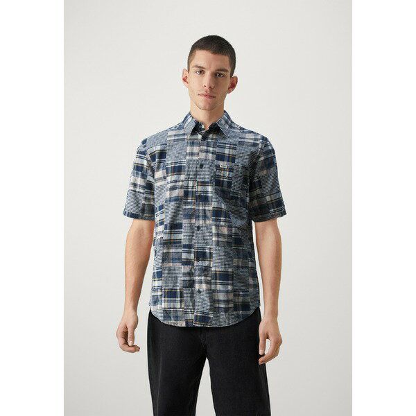 ラングラー メンズ シャツ トップス Shirt - blue patchwork