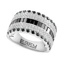 GtB[ RNV Y O ANZT[ EFFY&reg; White Diamond (3/4 ct. t.w.) & Black Diamond (1-1/5 ct. t.w.) Multirow Statement Ring in 14k White Gold 14K White Gold