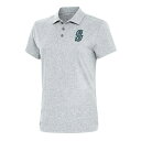 アンティグア レディース ポロシャツ トップス Seattle Mariners Antigua Women's Motivated Polo Heather Gray