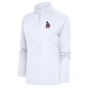 アンティグア レディース パーカー・スウェットシャツ アウター Los Angeles Dodgers Antigua Women's Patriotic Tribute HalfZip Pullover Top White