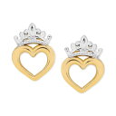 fBYj[ fB[X sAXCO ANZT[ Children's Tiara Heart Stud Earrings in 14k Gold Yellow Gold