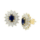 エフィー コレクション レディース ピアス＆イヤリング アクセサリー EFFY&reg; Sapphire (1/3 ct. t.w.) & Diamond (1/3 ct. t.w.) Stud Earrings in 14k White Gold. (Also available in Ruby and Emerald) Sapphire (Two Toned)