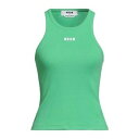 【送料無料】 エムエスジイエム レディース カットソー トップス Tank tops Green
