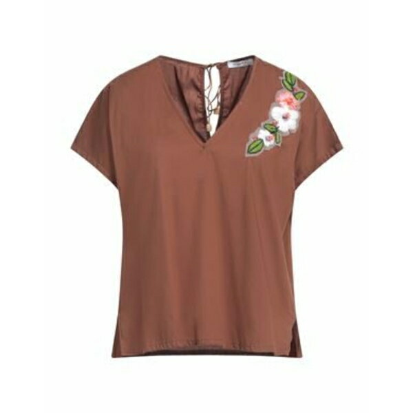【送料無料】 ル サルテ デル ソーレ レディース Tシャツ トップス Tops Brown