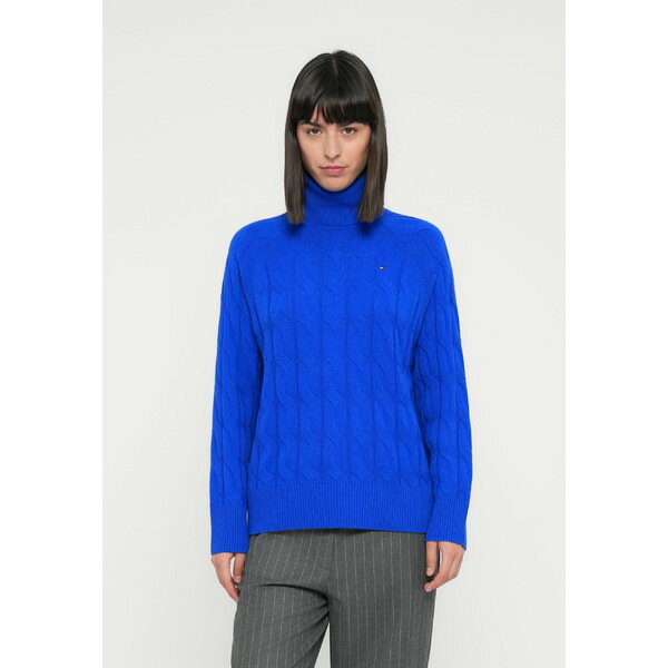 トミー ヒルフィガー レディース ニット&セーター アウター SOFT CABLE ROLL - Jumper - blue