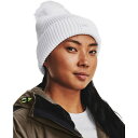 A_[A[}[ fB[X Xq ANZT[ Under Armour Women's ColdGear Infrared Halftime Ribbed Pom Beanie White