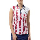 サン ソレイユ レディース シャツ トップス San Soleil Women 039 s Solcool Sleeveless Mock Neck Golf Shirt Stars/Stripes