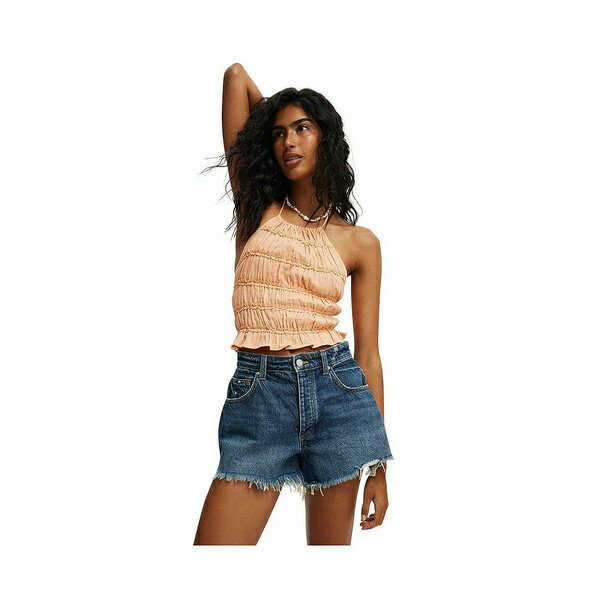 コットンオン レディース カットソー トップス Women's Multi Frill Detail Halter Top Soft orange