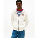 トミー ヒルフィガー メンズ パーカー・スウェットシャツ アウター Men's Americana Zip Through Hoody Ivory Petal