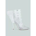 ロンンドンラグ レディース ブーツ シューズ Womens princess organza wrapped style heeled ankle boots ...