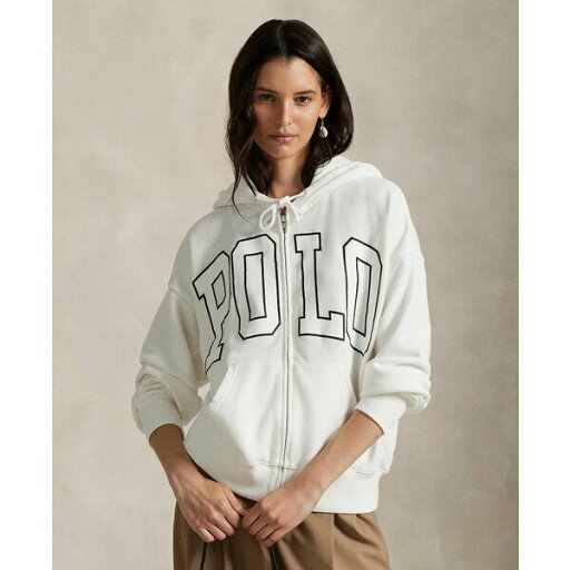 ラルフローレン レディース カットソー トップス Women's Logo Lightweight Fleece Full-Zip Hoodie Sweatshirt Antique White ラルフローレン レディース カットソー トップス Women's Logo Lightweight Fleece Full-Zip Hoodie Sweatshirt Antique White