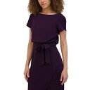 ケンジー レディース ワンピース トップス Women's Tulip-Sleeve Tie-Waist Sheath Dress Bordeaux