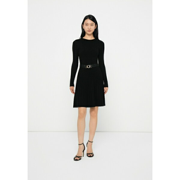 ゲス レディース ワンピース トップス BELTED HANA DRESS - Jumper dress - jet black