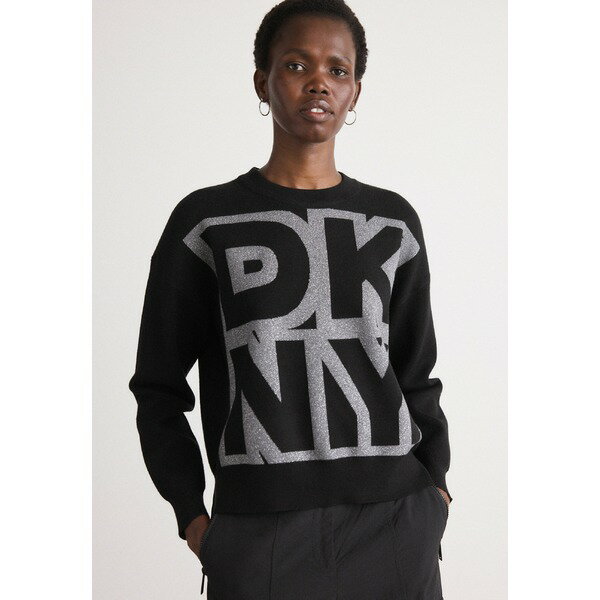 ダナ キャラン ニューヨーク レディース ニット&セーター アウター LARGE COLORBLOCK LOGO SWEATER - J..