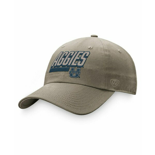 トップ・オブ・ザ・ワールド メンズ 帽子 アクセサリー Men's Khaki Utah State Aggies Slice Adjustable Hat Khaki