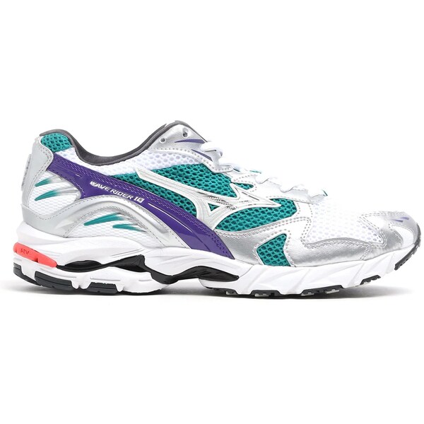 Mizuno ミズノ メンズ スニーカー 【Mizuno Wave Rider 10】 サイズ US_12(30.0cm) White Silver Teal Purple