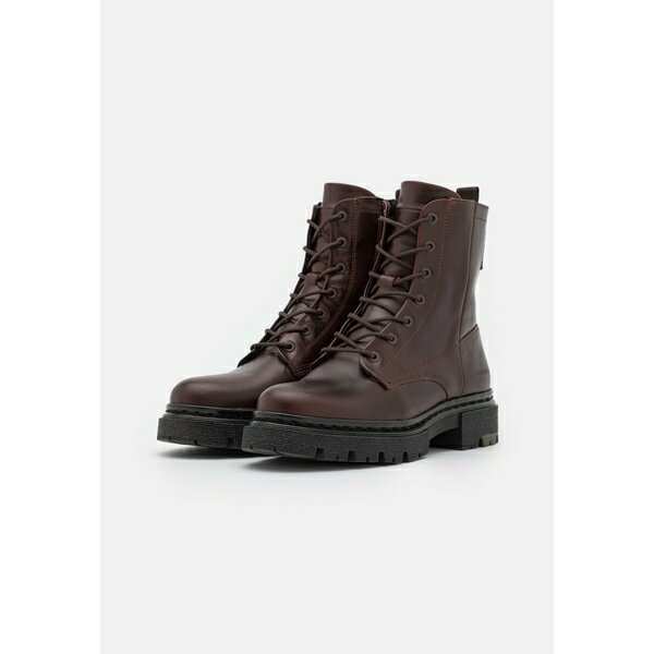 ですので ジースター KAFEY HGH LACE LEA W - Platform ankle boots - red brown：asty  レディース ブーツ