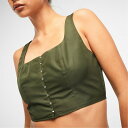 【送料無料】 ミスガイデッド レディース カットソー トップス Co Ord Hook and Eye Corset Crop Top KHAKI