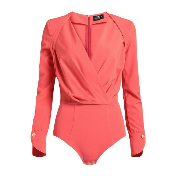 【送料無料】 エリザベスフランキ レディース Tシャツ トップス Bodysuits Red