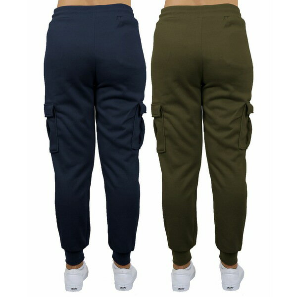 ギャラクシーバイハルビック レディース カジュアルパンツ ボトムス Women 039 s Heavyweight Loose Fit Fleece Lined Cargo Jogger Pants Set, 2 Pack Navy, Olive