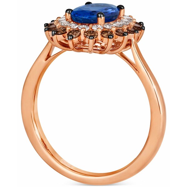 ルヴァン レディース リング アクセサリー Blueberry Tanzanite (1 ct. t.w.), Chocolate Diamonds (1/3 ct. t.w.) & Nude Diamonds (1/4 ct. t.w.) Statement Ring in 14k Rose Gold No Color