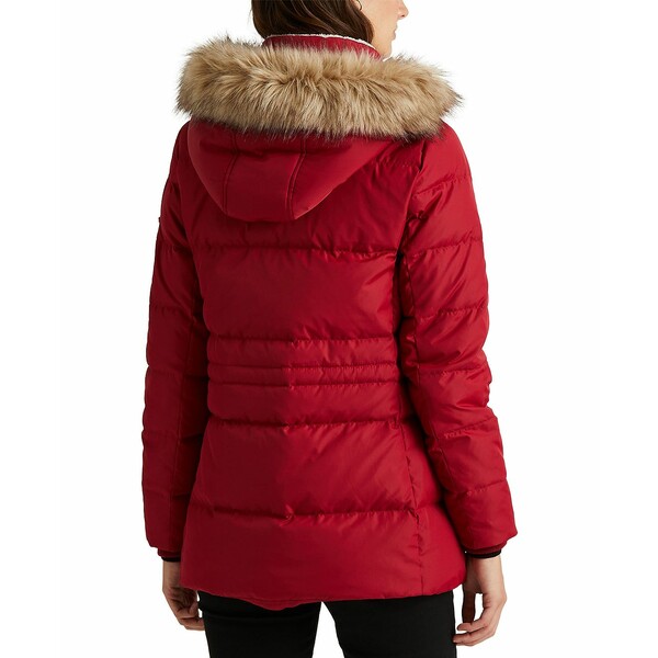 ラルフ ローレン ブルゾン レディース ラルフローレン レディース ジャケット＆ブルゾン アウター Women's Faux-Fur-Trim Hooded Puffer Coat, Created for Macy's Chili