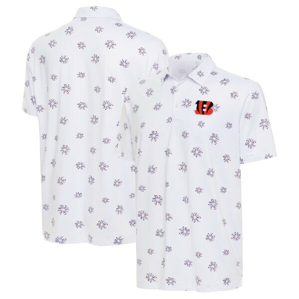 AeBOA Y |Vc gbvX Cincinnati Bengals Antigua Fireworks Polo White