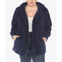 ホワイトマーク レディース ジャケット&ブルゾン アウター Plus Size Plush Hooded Cardigan Jacket with Pocket...