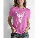 エルエーポップアート レディース Tシャツ トップス Women's Santa's Reindeer Word Art T-shirt Pink