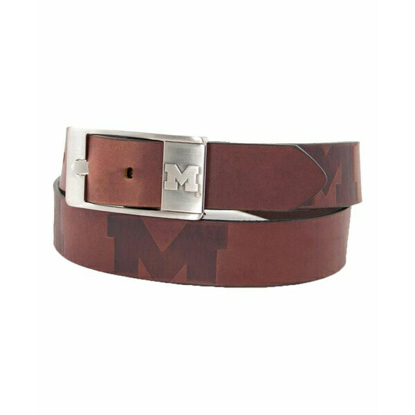 エーグルウィング メンズ ベルト アクセサリー Men's Michigan Wolverines Brandish Leather Belt - Brown Brown