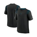 ナイキ メンズ シャツ トップス Men's Black Carolina Panthers Sideline Player UV Performance T-shirt Black