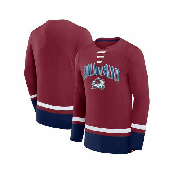եʥƥ   ȥåץ Men's Burgundy Colorado Avalanche Back Pass Lace-...