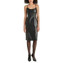 スティーブ マデン レディース ワンピース トップス Women's Giselle Faux-Leather Dress Black