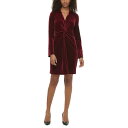 カルバンクライン レディース ワンピース トップス Women's Velvet Twist-Front Sheath Dress Rosewood