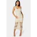 ベベ レディース ワンピース トップス Women's Geo Crochet Tank Maxi Sand