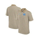 ジョーダン メンズ シャツ トップス Men's Tan/White North Carolina Tar Heels Primetime Victory Striped Polo Shirt Tan, White